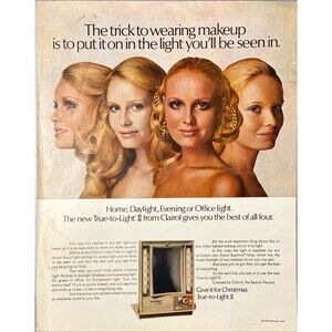Clairol True-to-Light II Mirror "Give it for Christmas" Vintage Print Ad 1970